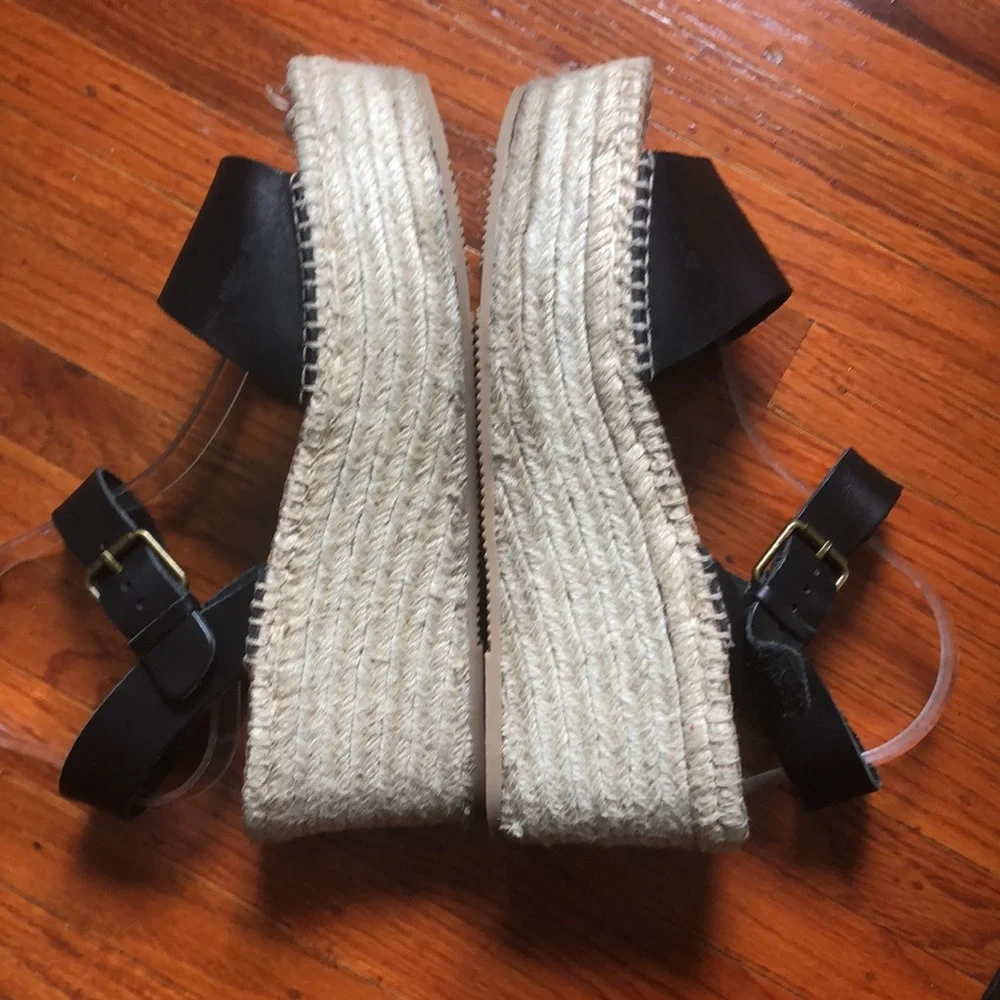 Soludos black wedge sandals